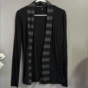 Black and Gray Striped Cardigan size M